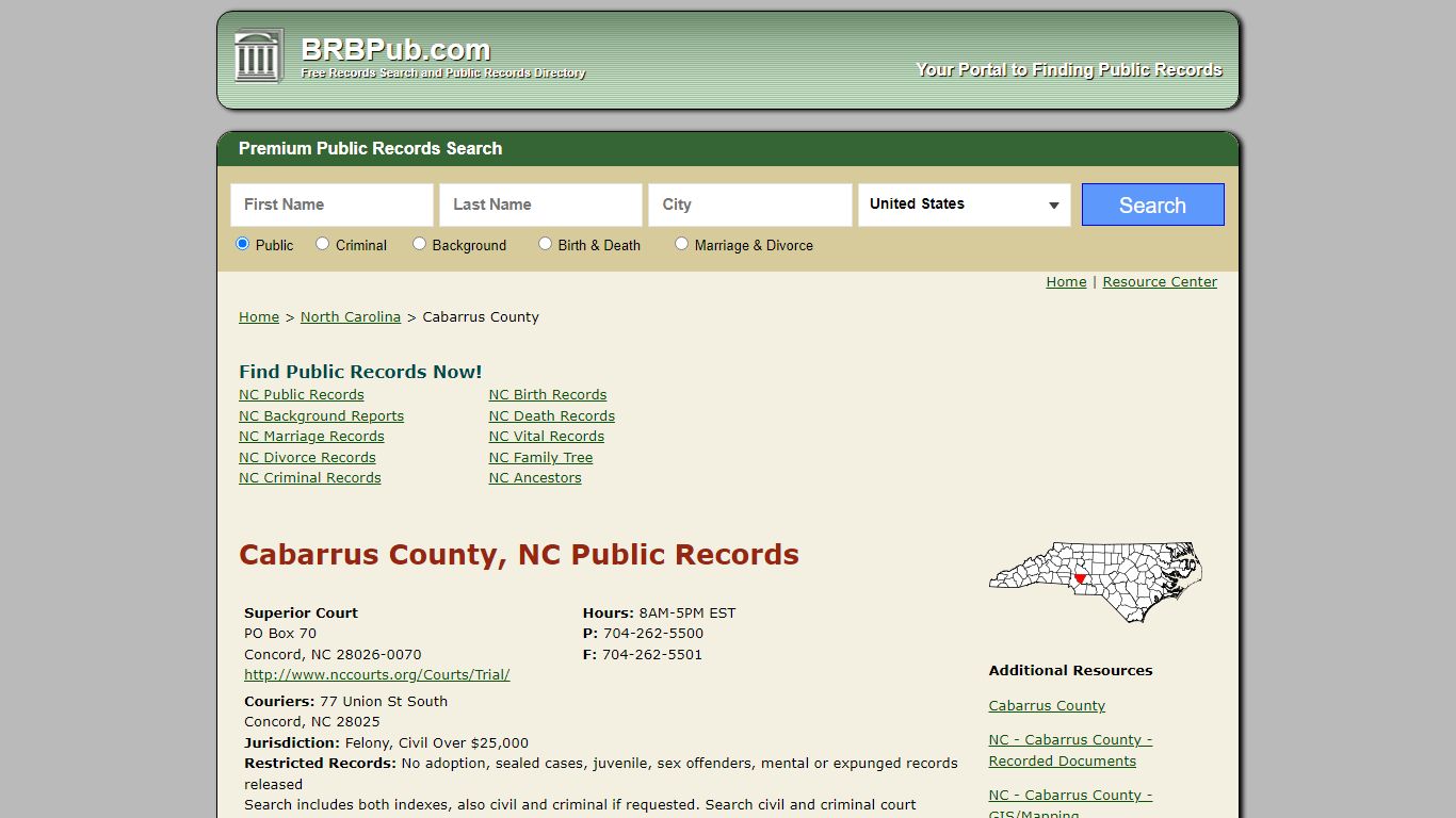 Cabarrus County Public Records | Search North Carolina ...