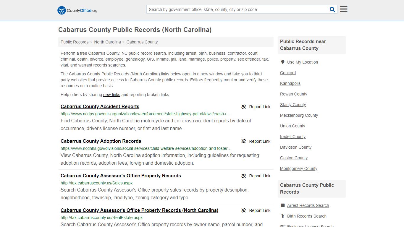 Public Records - Cabarrus County, NC (Business, Criminal ...